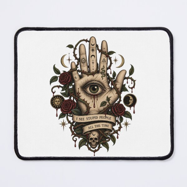 Item preview, I See Stupid People All the Time – Gothic Occult Eye Hand designed and sold by SidTastic .