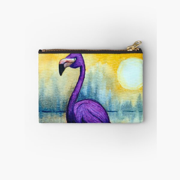 Item preview, Purple flamingo in the lake - handmade with watercolor.  designed and sold by Greitas.