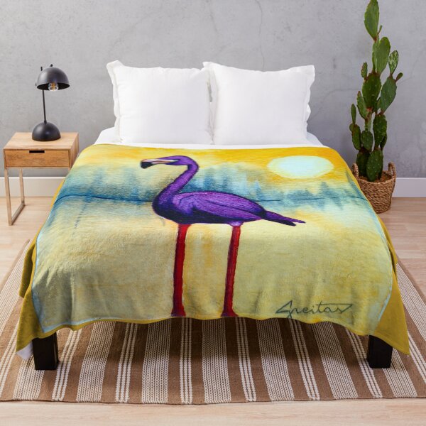 Item preview, Purple flamingo in the lake - handmade with watercolor.  designed and sold by Greitas.