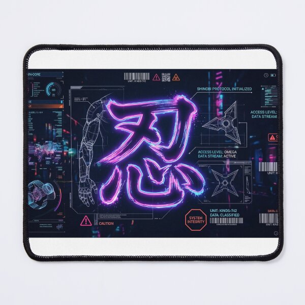Item preview, Tactical Cyber Ninja Kanji - Holographic HUD Design designed and sold by Zen Motif Japan.
