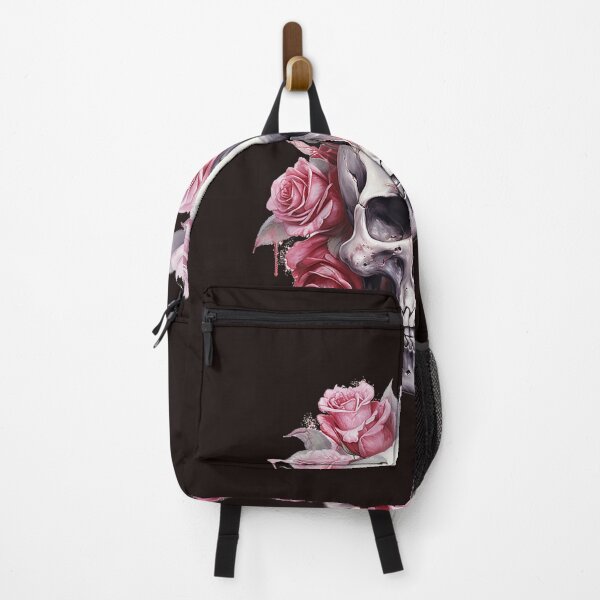 Item preview, Skull Roses Pink Floral Painting Pastel Goth Aesthetic designed and sold by mari-kayden.