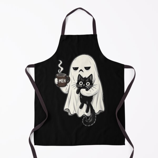 Item preview, Meh Moody Ghost with Black Cat Coffee Halloween Men Women designed and sold by DuneHaicna.