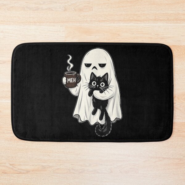 Item preview, Meh Moody Ghost with Black Cat Coffee Halloween Men Women designed and sold by DuneHaicna.