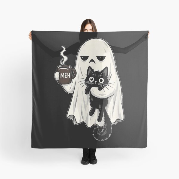 Item preview, Meh Moody Ghost with Black Cat Coffee Halloween Men Women designed and sold by DuneHaicna.