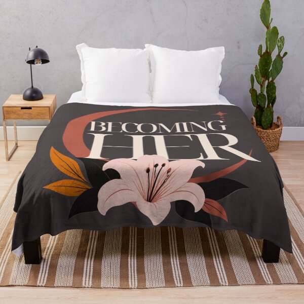 Item preview, Becoming Her Feminine Growth Self Love Quote designed and sold by CosmicQuietStudio.
