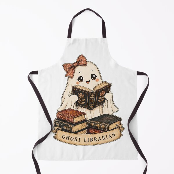 Item preview, Cute Ghost Librarian Reading Vintage Books Spooktober designed and sold by YAWO-PAE.