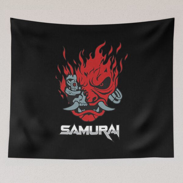 Item preview, Cyberpunk Oni Mask Samurai Flame  Art designed and sold by Kayliietrichdgg.