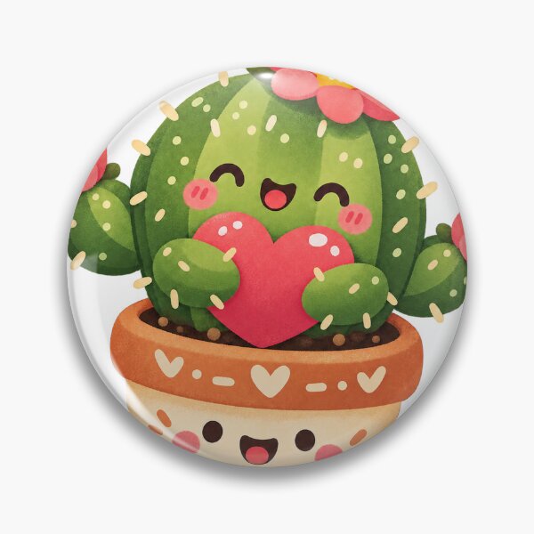 Item preview, Cute cactus with a heart in a flower pot designed and sold by LongIslandDesgn.
