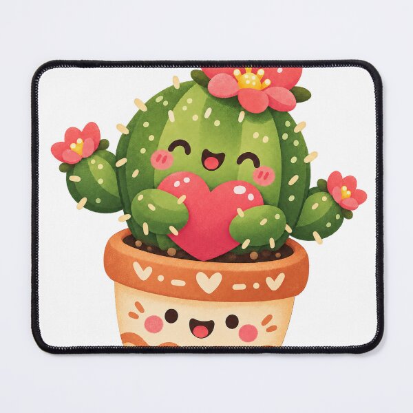 Item preview, Cute cactus with a heart in a flower pot designed and sold by LongIslandDesgn.