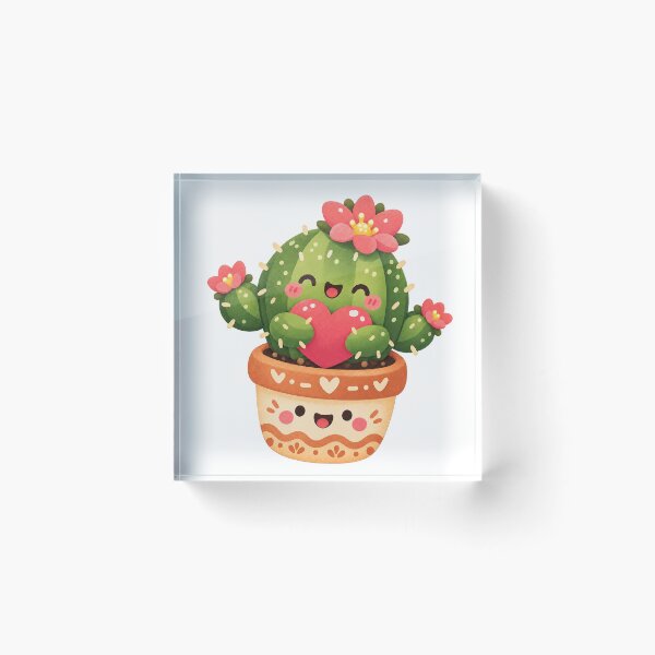 Item preview, Cute cactus with a heart in a flower pot designed and sold by LongIslandDesgn.