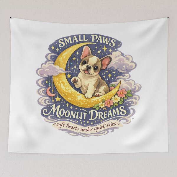 Item preview, Small Paws Moonlit Dreams Cute French Bulldog Celestial Puppy Art Design designed and sold by inkoutninja.