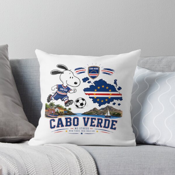 Item preview, Snoopy Playing Soccer Supporting Cabo Verde Team World Cup Design designed and sold by wallflower2war.