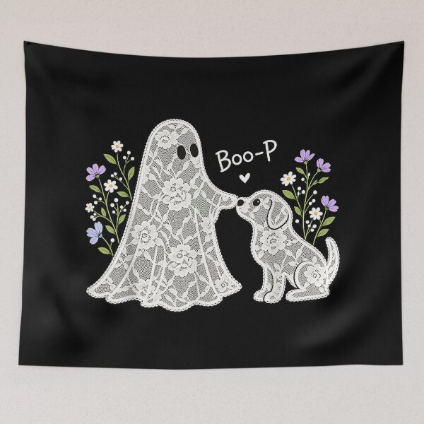 Item preview, Boo-P Floral Ghost and Dog Halloween Boop Humor Design designed and sold by DuneHaicna.