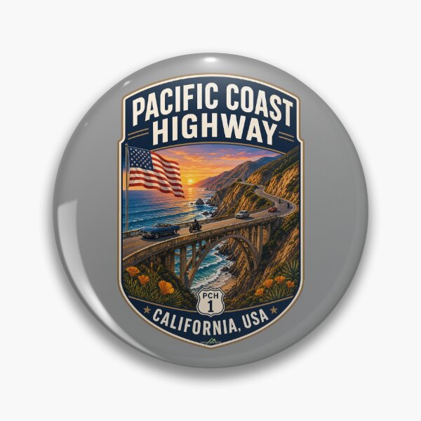 Item preview, Pacific Coast Highway California USA Sticker TShirt 01 designed and sold by OuterShellUK.
