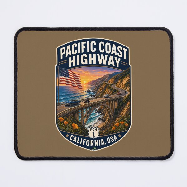 Item preview, Pacific Coast Highway California USA Sticker TShirt 01 designed and sold by OuterShellUK.