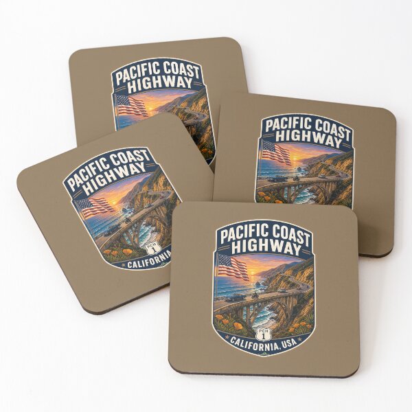 Item preview, Pacific Coast Highway California USA Sticker TShirt 01 designed and sold by OuterShellUK.