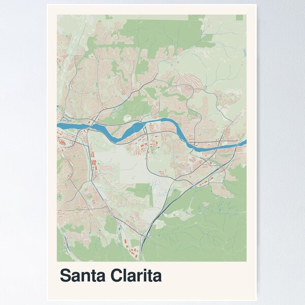 Item preview, Santa Clarita Minimalistic Map Art designed and sold by MapsNerd.