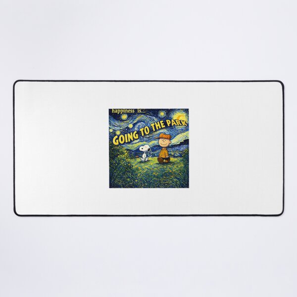 Item preview, Snoopy and Charlie Brown Inspired Starry Night Park Adventure Illustration designed and sold by wallflower2war.