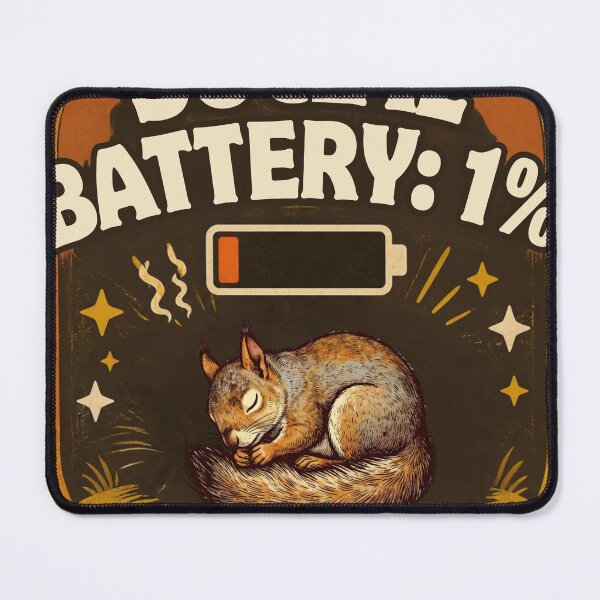 Item preview, Social Battery 1% - Funny Introvert Squirrel Design designed and sold by Mnyusshop.