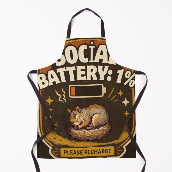 Item preview, Social Battery 1% - Funny Introvert Squirrel Design designed and sold by Mnyusshop.