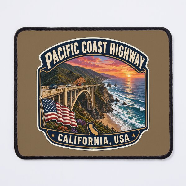 Item preview, Pacific Coast Highway California USA Sticker TShirt 02 designed and sold by OuterShellUK.
