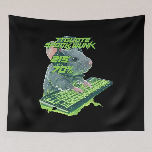 Item preview, Glowing Rodent Gamer Typing On Keyboard designed and sold by Leonelpinkaf.
