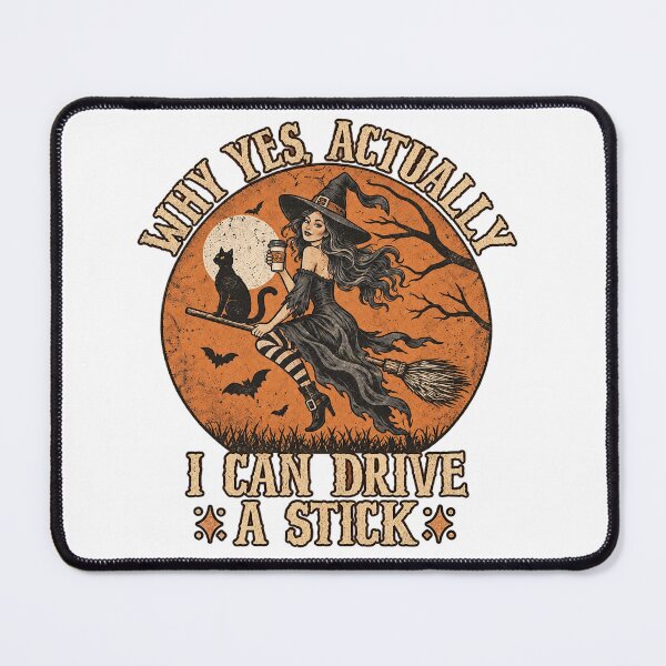 Item preview, Why Yes Actually I Can Drive A Stick Witch Coffee Cat Vintage designed and sold by YAWO-PAE.