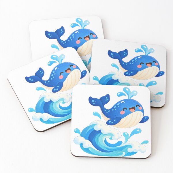 Item preview, Happy whale in the sea with ocean wave designed and sold by LongIslandDesgn.