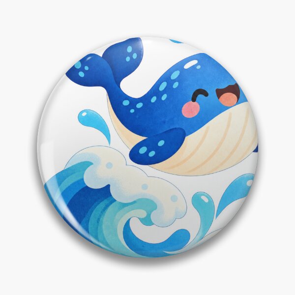 Item preview, Happy whale in the sea with ocean wave designed and sold by LongIslandDesgn.
