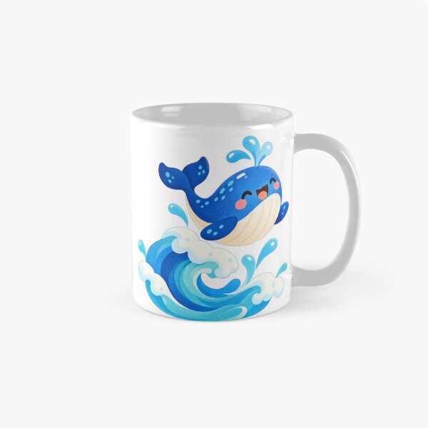 Item preview, Happy whale in the sea with ocean wave designed and sold by LongIslandDesgn.