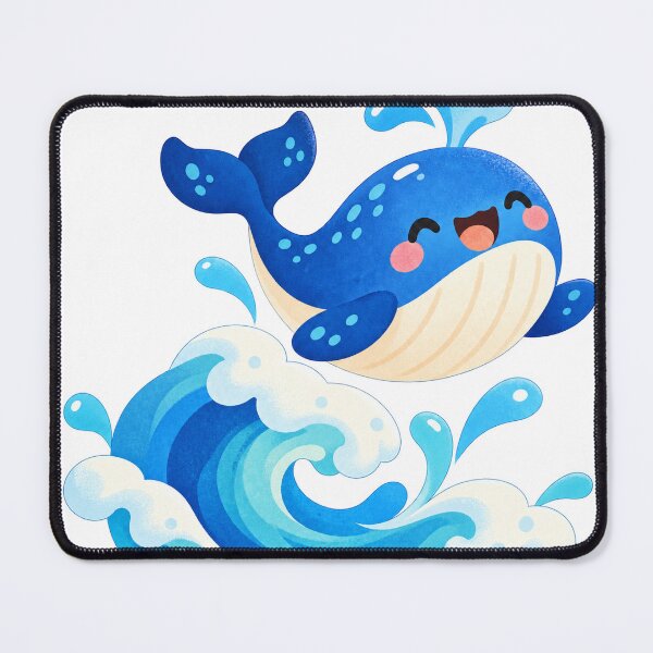 Item preview, Happy whale in the sea with ocean wave designed and sold by LongIslandDesgn.