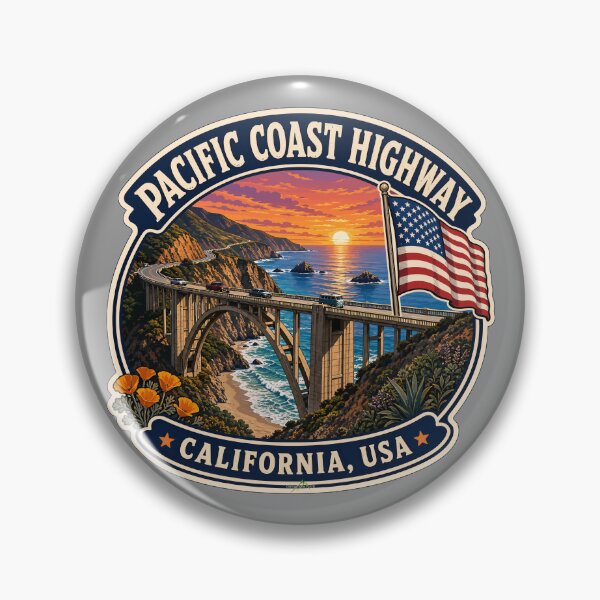 Item preview, Pacific Coast Highway California USA Sticker TShirt 03 designed and sold by OuterShellUK.