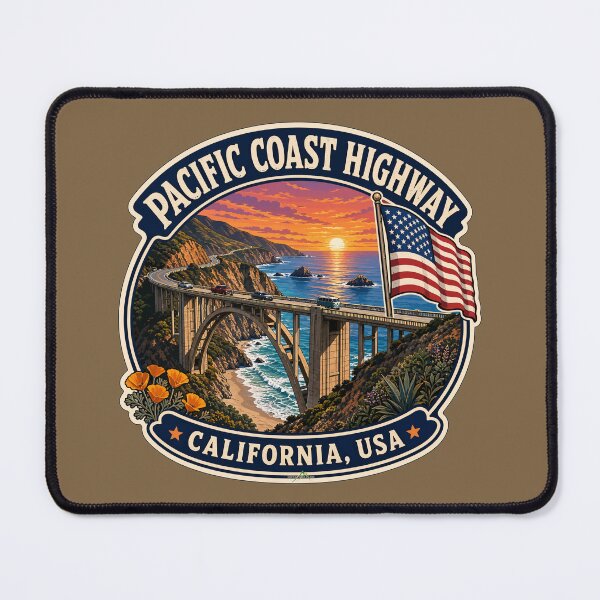 Item preview, Pacific Coast Highway California USA Sticker TShirt 03 designed and sold by OuterShellUK.