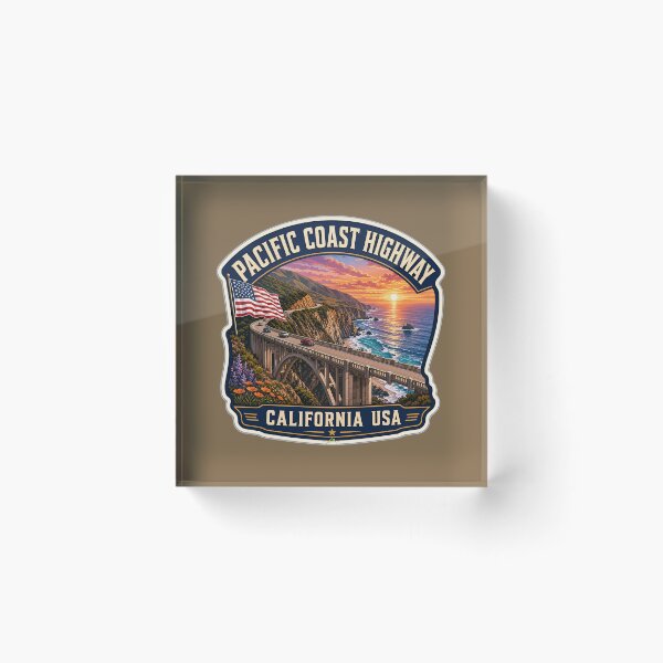 Item preview, Pacific Coast Highway California USA Sticker TShirt 04 designed and sold by OuterShellUK.