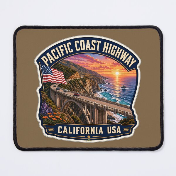 Item preview, Pacific Coast Highway California USA Sticker TShirt 04 designed and sold by OuterShellUK.