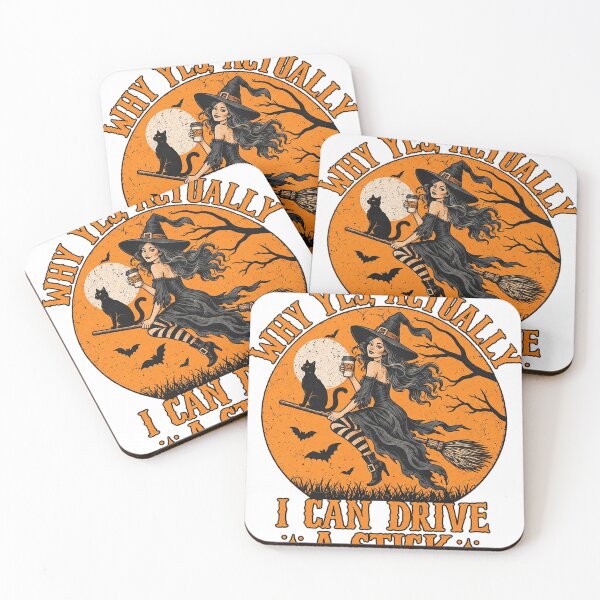 Item preview, Why Yes Actually I Can Drive A Stick Witch Coffee Halloween Graphic designed and sold by YAWO-PAE.