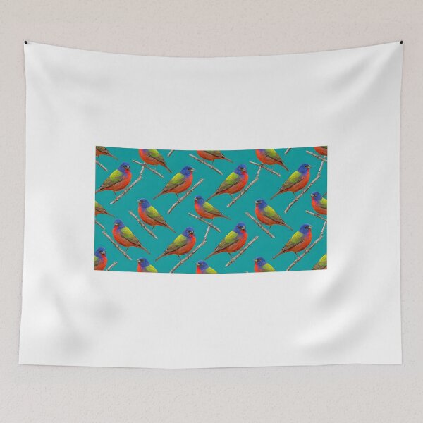 Item preview, Painted Bunting – Bold Rainbow Songbird Pattern designed and sold by Helt-enkelt.