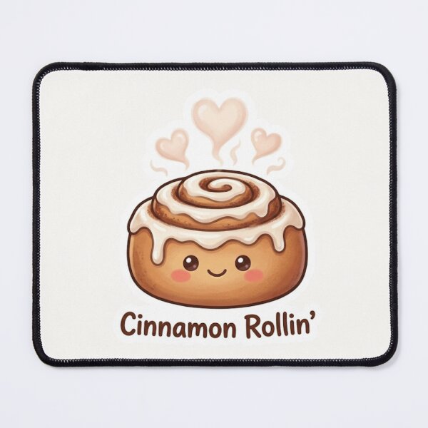 Item preview, Cinna‑Mon Rollin’ Cute Cinnamon Roll Sticker designed and sold by Cerys-GS.