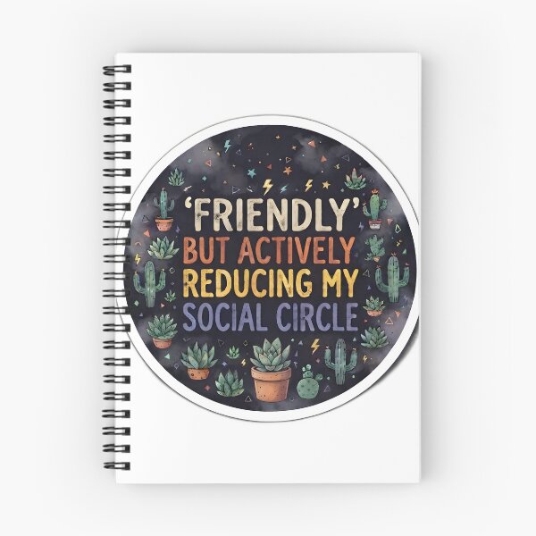 Item preview, Friendly' But Actively Reducing My Social Circle - Funny Introvert Cactus designed and sold by Xeneros.