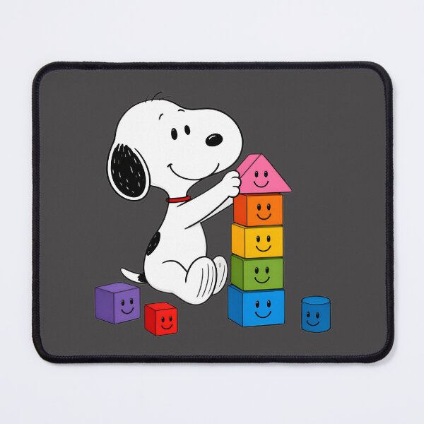 Item preview, Snoopy Playing with Colorful Building Blocks Cute Cartoon Illustration designed and sold by MasonTheGamer.