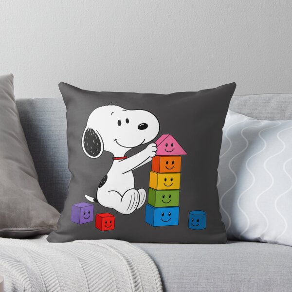 Item preview, Snoopy Playing with Colorful Building Blocks Cute Cartoon Illustration designed and sold by MasonTheGamer.