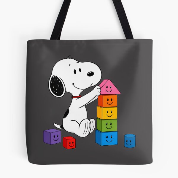 Item preview, Snoopy Playing with Colorful Building Blocks Cute Cartoon Illustration designed and sold by MasonTheGamer.