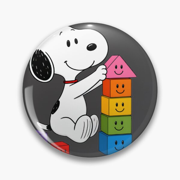 Item preview, Snoopy Playing with Colorful Building Blocks Cute Cartoon Illustration designed and sold by MasonTheGamer.