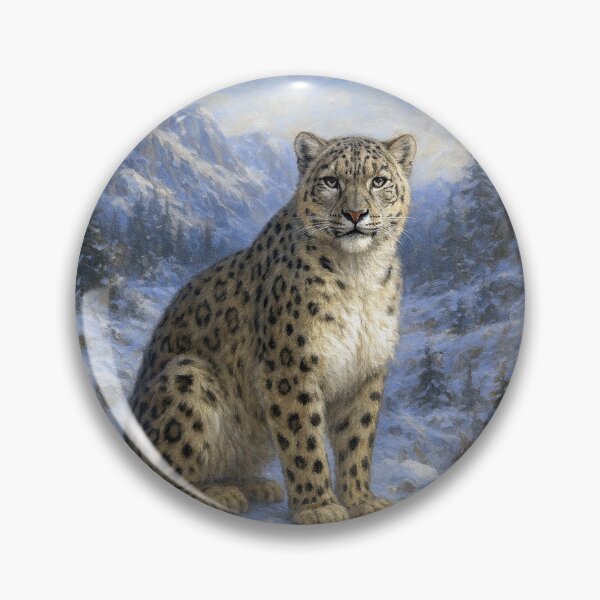 Item preview, Snow Leopard Painting – Majestic Mountain Wildlife Portrait designed and sold by GalleryKauffeld.