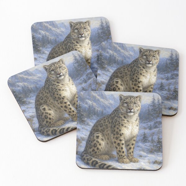 Item preview, Snow Leopard Painting – Majestic Mountain Wildlife Portrait designed and sold by GalleryKauffeld.
