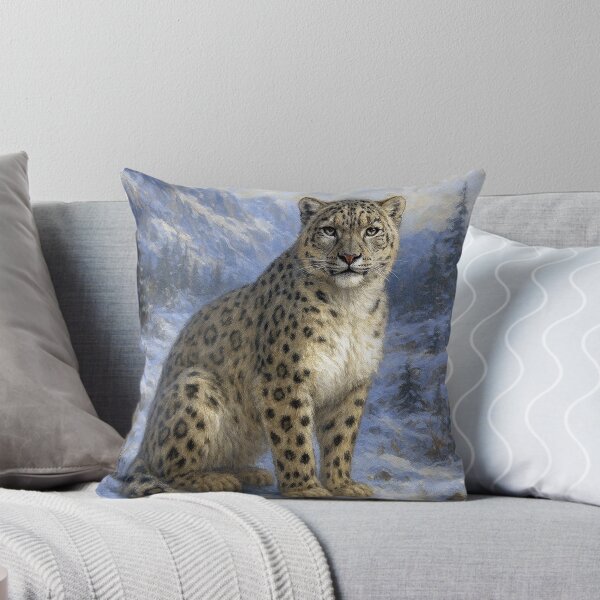 Item preview, Snow Leopard Painting – Majestic Mountain Wildlife Portrait designed and sold by GalleryKauffeld.