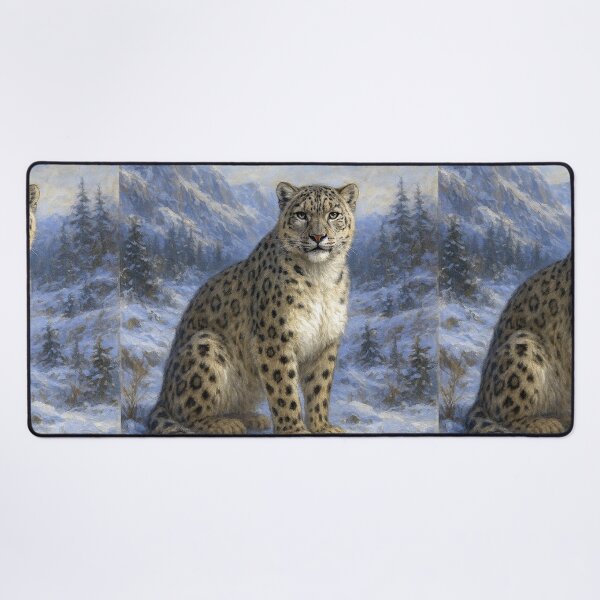 Item preview, Snow Leopard Painting – Majestic Mountain Wildlife Portrait designed and sold by GalleryKauffeld.