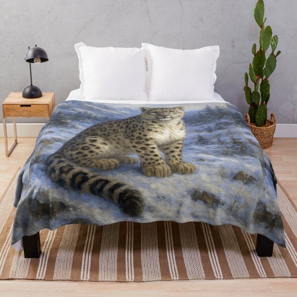 Item preview, Snow Leopard Painting – Majestic Mountain Wildlife Portrait designed and sold by GalleryKauffeld.