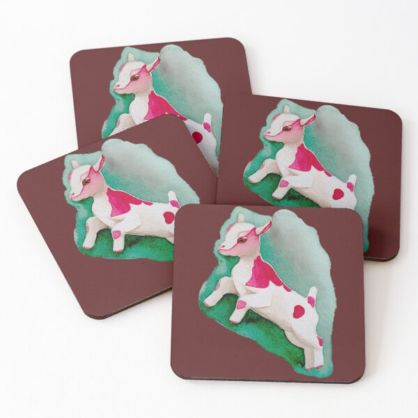 Item preview, Happy goat - hand-painted with watercolor.  designed and sold by Greitas.