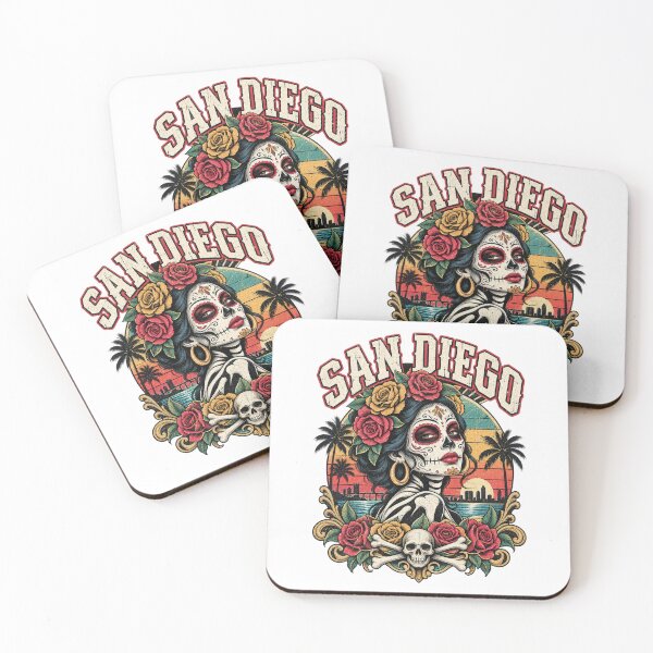 Item preview, San Diego Sugar Skull Flower City Baseball designed and sold by MountanBaugh.